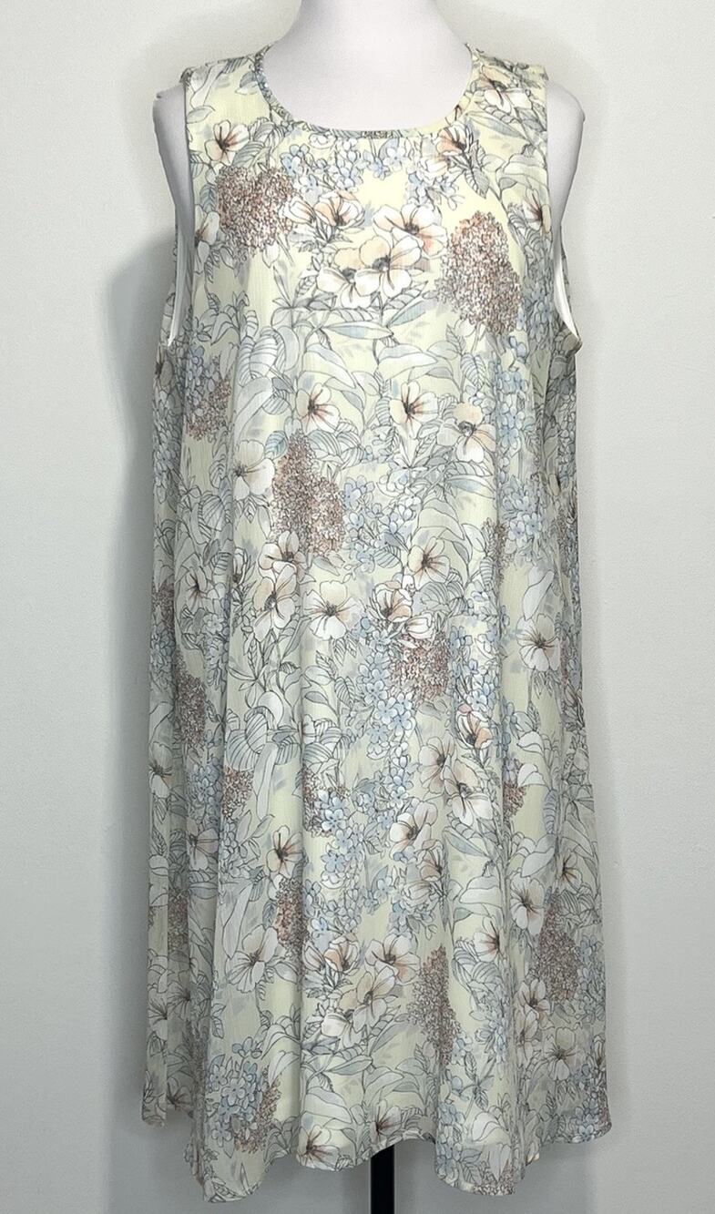 Tommy Hilfiger Floral Dress Womens 16 Lined Sleeveless Shift A Line Knee Length